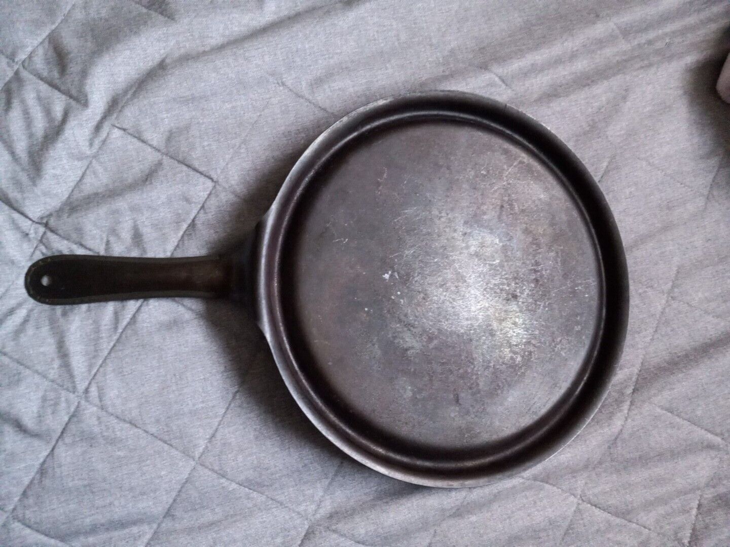 1800s Antique Best Empire Steel 10 1/2" Frying Pan Skillet Cowboy Griddle...
