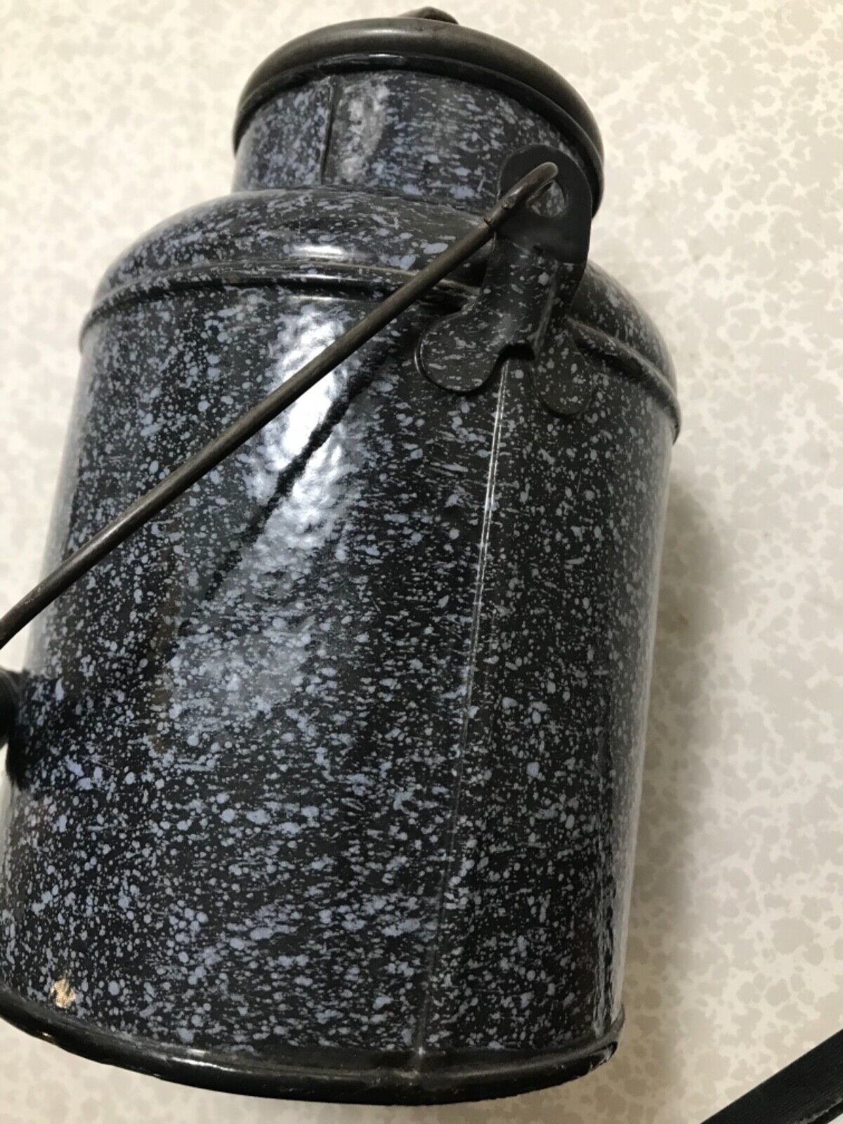 RARE MINT BLACK PURPLE  MILK/CREAM CAN 1900’s GRANITEWARE ENAMELWARE ANTIQUE!
