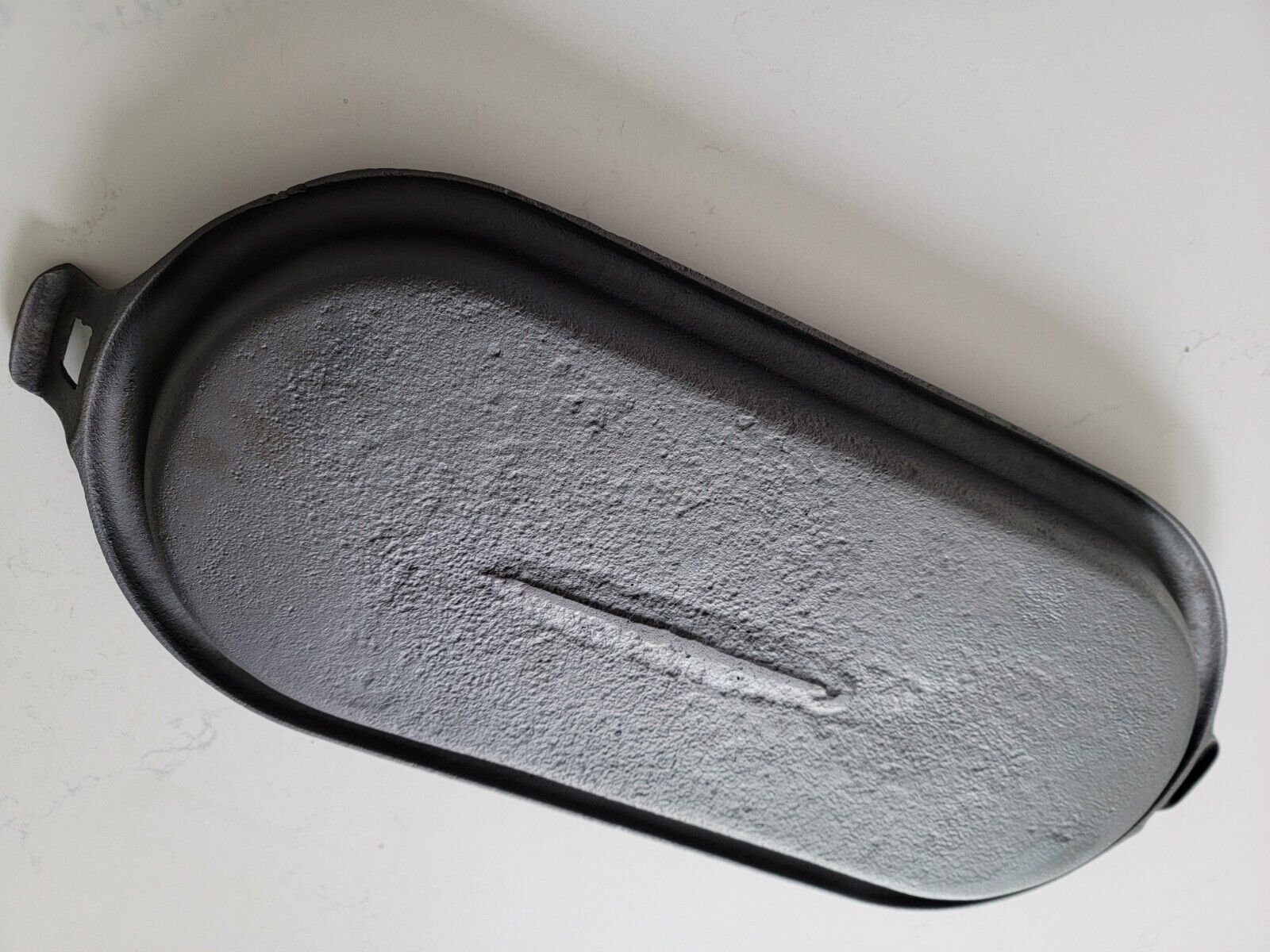 1800's Gate Marked Cast Iron Oval Griddle