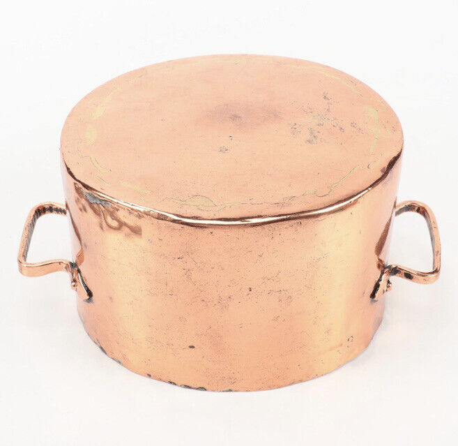 9 QUART SZ SUPERB 1800's  19th CENTURY AMERICAN COPPER HANDLED STOCKPOT SOUP POT