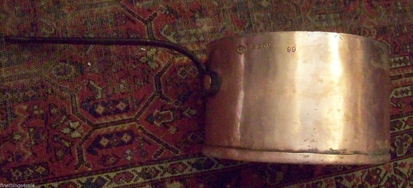 MASSIVE 3 GAL SZ SUPERB 1800's - 19th CENTURY AMERICAN COPPER IRON HANDLED POT
