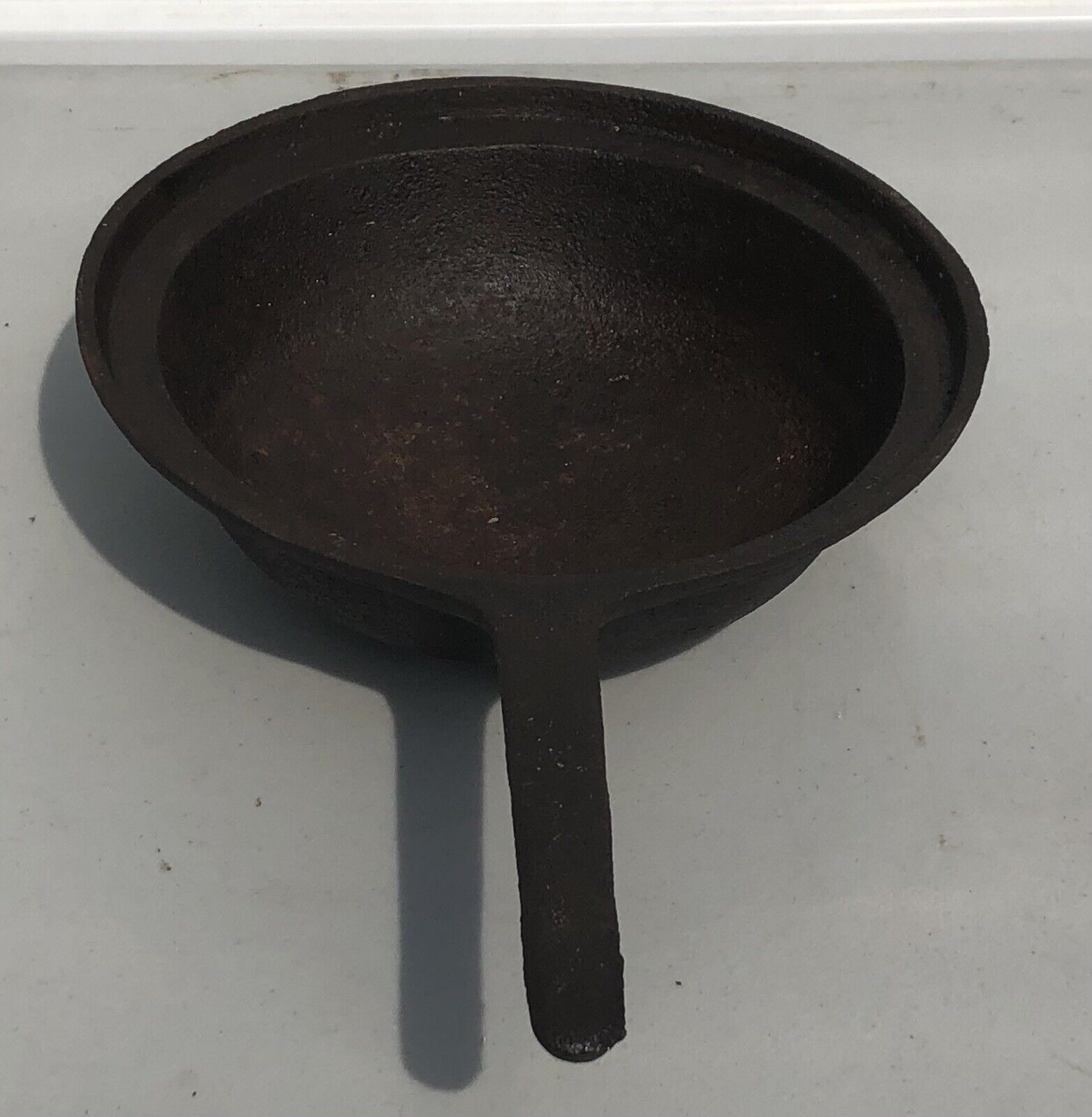 Antique 1800’s Cast Iron 3 Legged Long Handled Rimmed Spider Skillet Gate Mark
