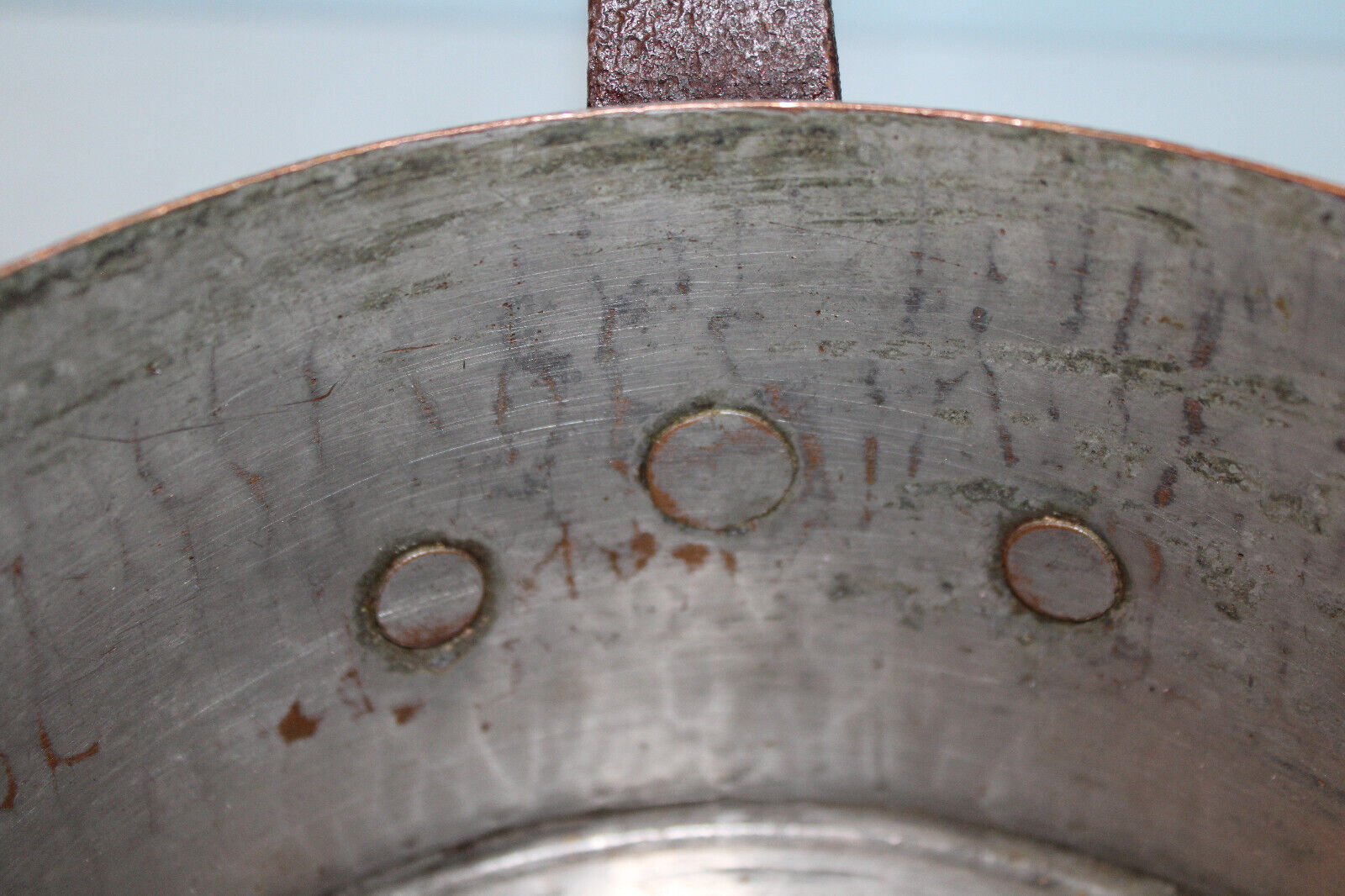 1800's English Copper and Brass Coal POT COOKWARE with HEAVEY DUTY HANDLE