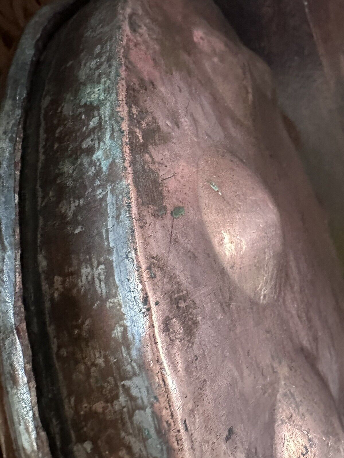 Huge Antique French Copper Paella~Poaching~Egg~Escargot Dish~ 23  inches~1800's