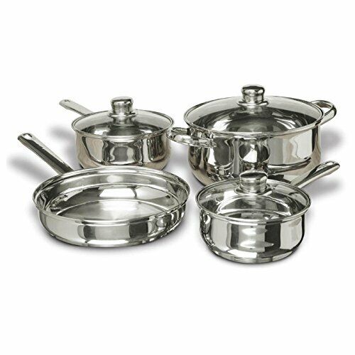 Concord 7-Piece Stainless Steel Cookware Set, includes Pots and Pans