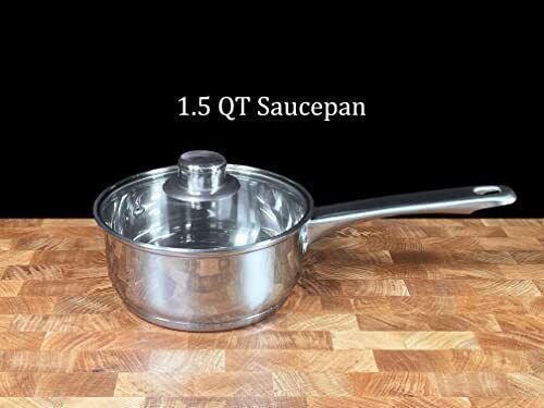 Concord Cookware 7-Piece Stainless Steel Cookware Set includes Pots and Pans