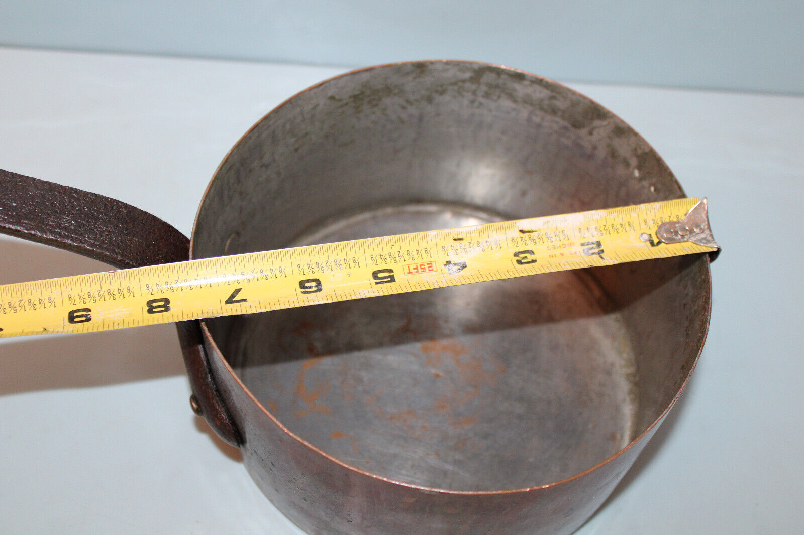 1800's English Copper and Brass Coal POT COOKWARE with HEAVEY DUTY HANDLE