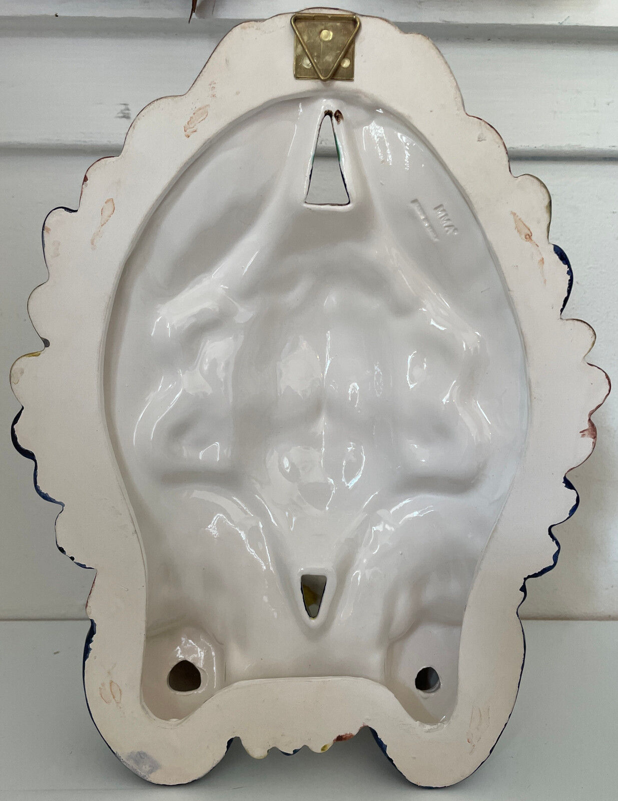 Glazed Ceramic Cherub Wall Candle Sconce Metropolitan Museum of Art Italy FLAW