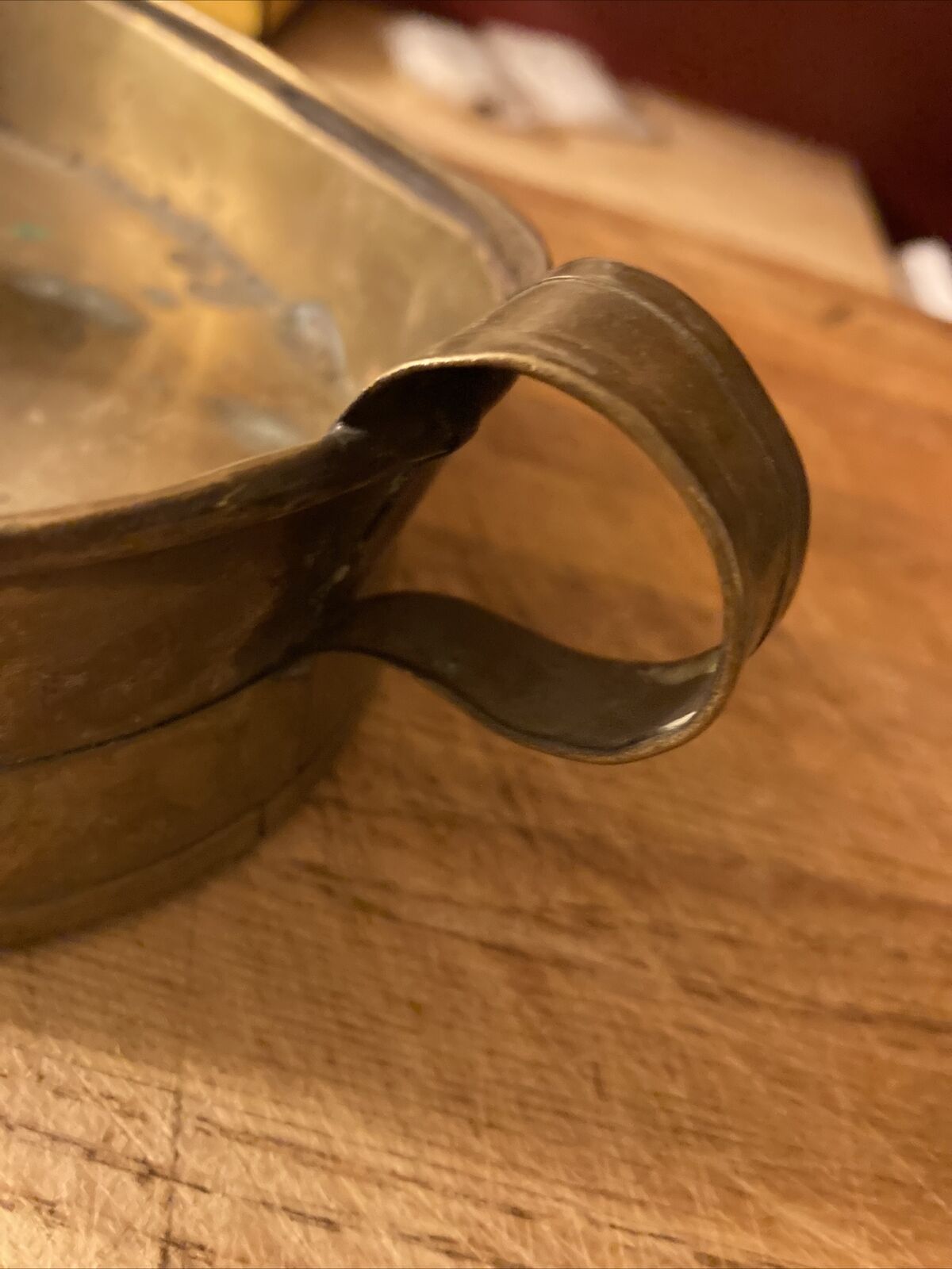 Brass Dutch Chamber Stick Candleholder circa 1700s 8.5”L