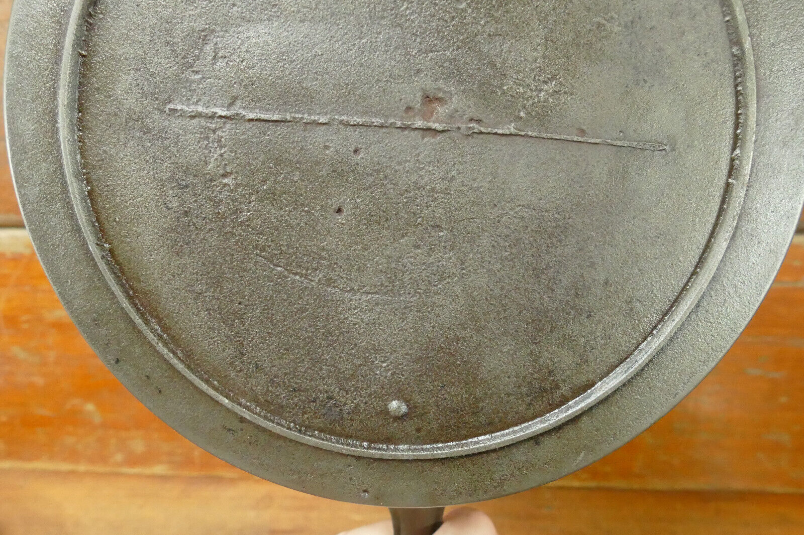 Antique 1800s #9 Cast Iron Skillet Heat Ring Fancy Handle Gate Marked Spouts