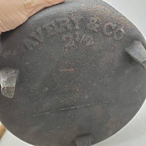 RARE! 1800’s  SAVERY & CO 2 1/2 CAST IRON CAULDRON GATE MARK KETTLE POT 3 LEGGED