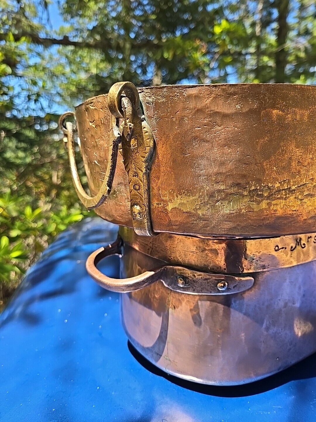 1800s Handmade Copper French Roasting Pan☆Old Burgundy France Rôtissoire◇FishPan