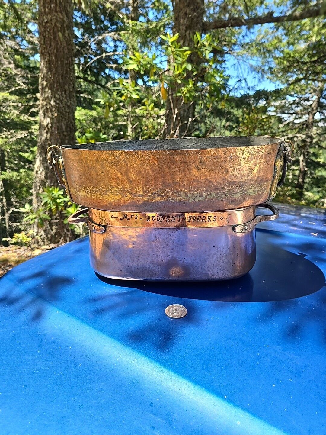 1800s Handmade Copper French Roasting Pan☆Old Burgundy France Rôtissoire◇FishPan