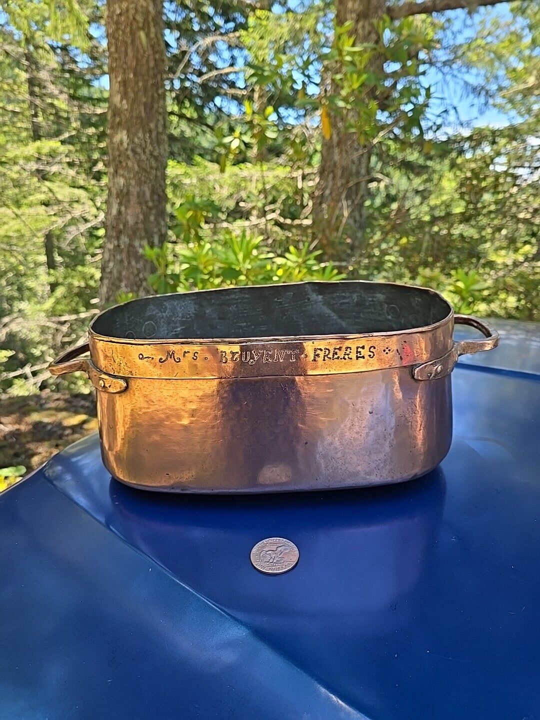 1800s Handmade Copper French Roasting Pan☆Old Burgundy France Rôtissoire◇FishPan