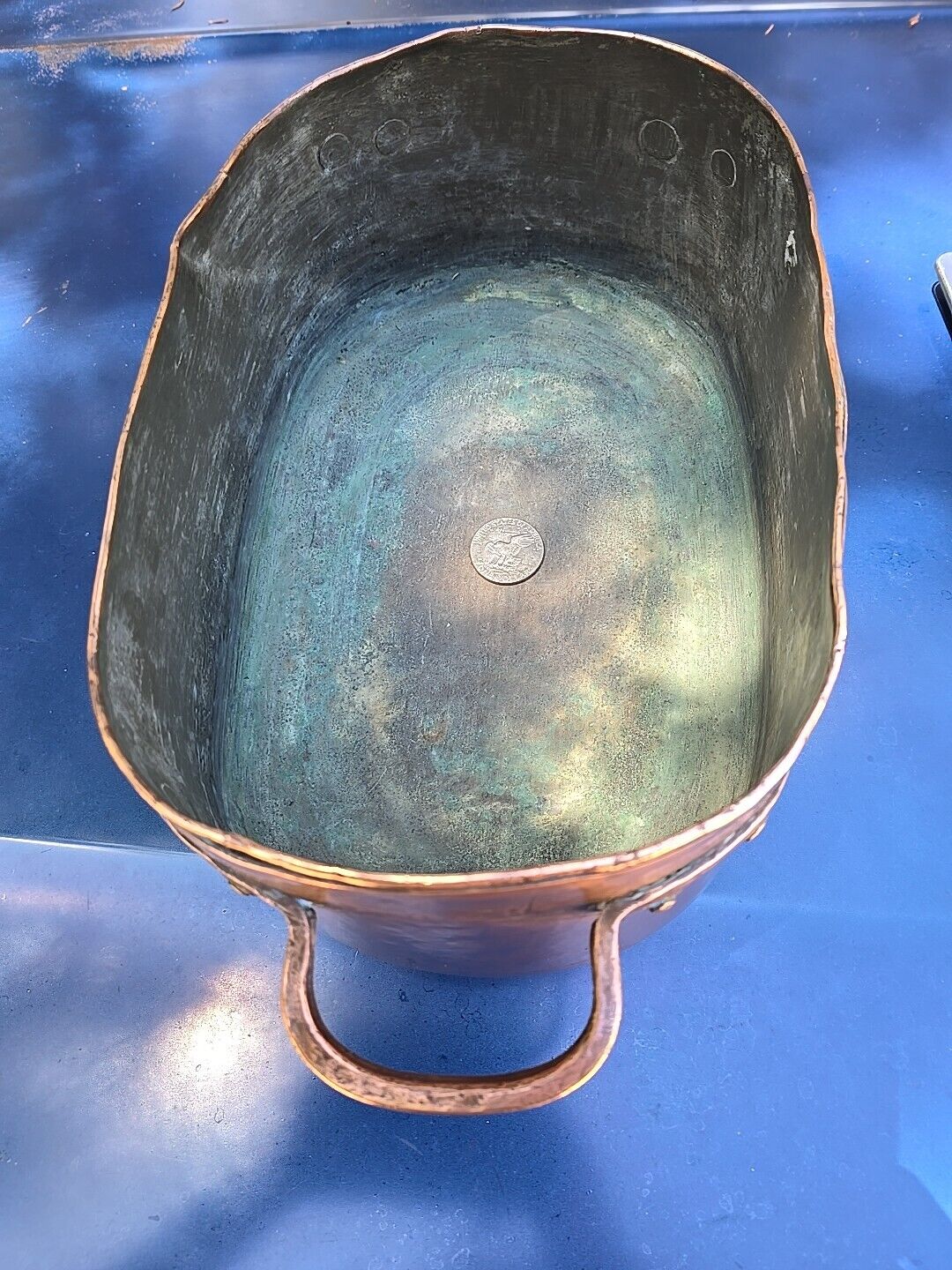 1800s Handmade Copper French Roasting Pan☆Old Burgundy France Rôtissoire◇FishPan