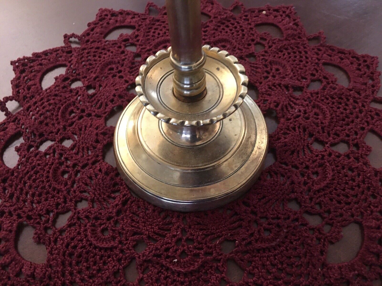 LARGE HEAVY EUROPEAN BRASS CANDLESTICK MID 18TH CENTURY