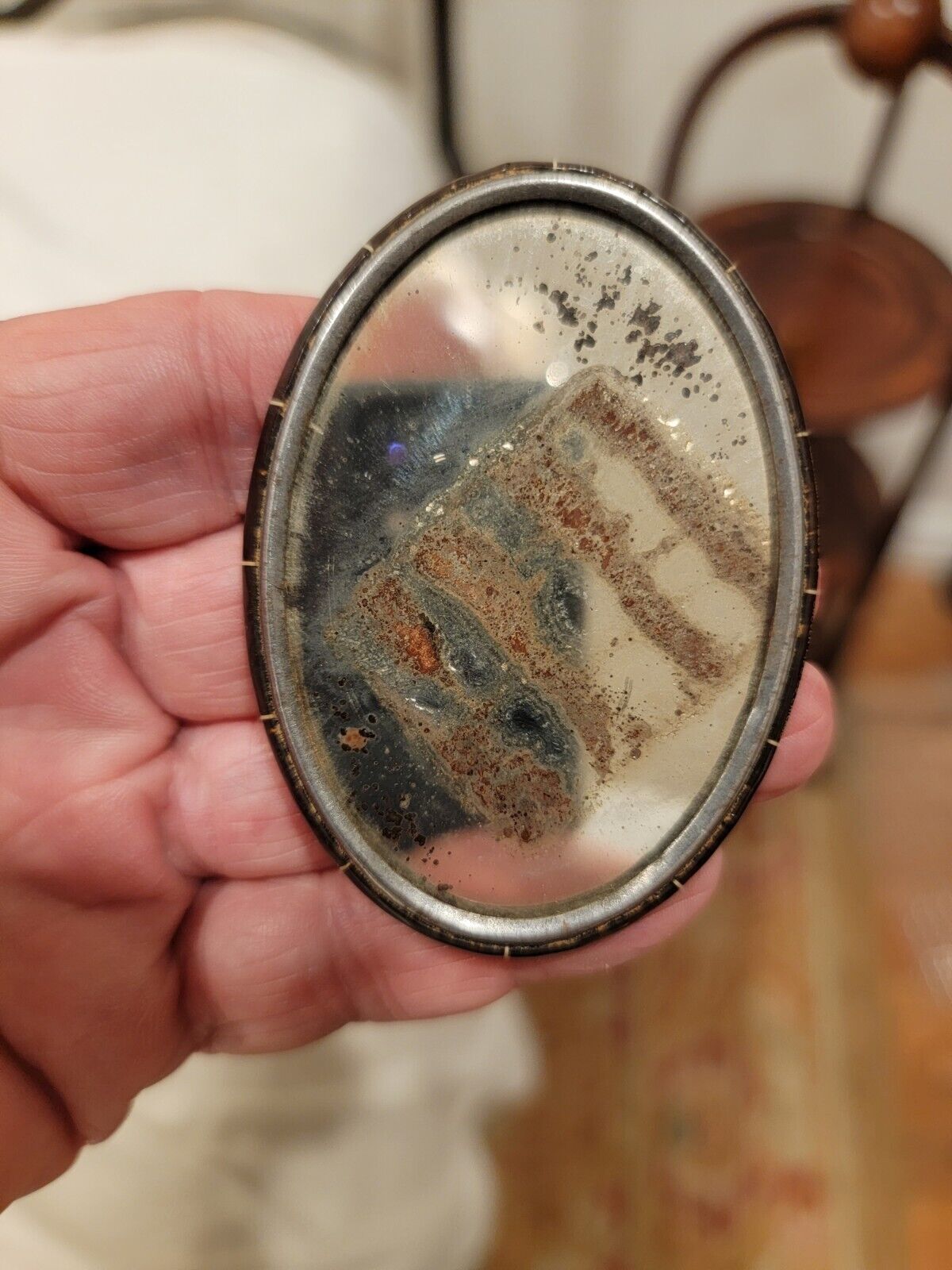 *Original Early 1900's CHARLES WHITE Saginaw w/ Girl Pocket Advertising Mirror