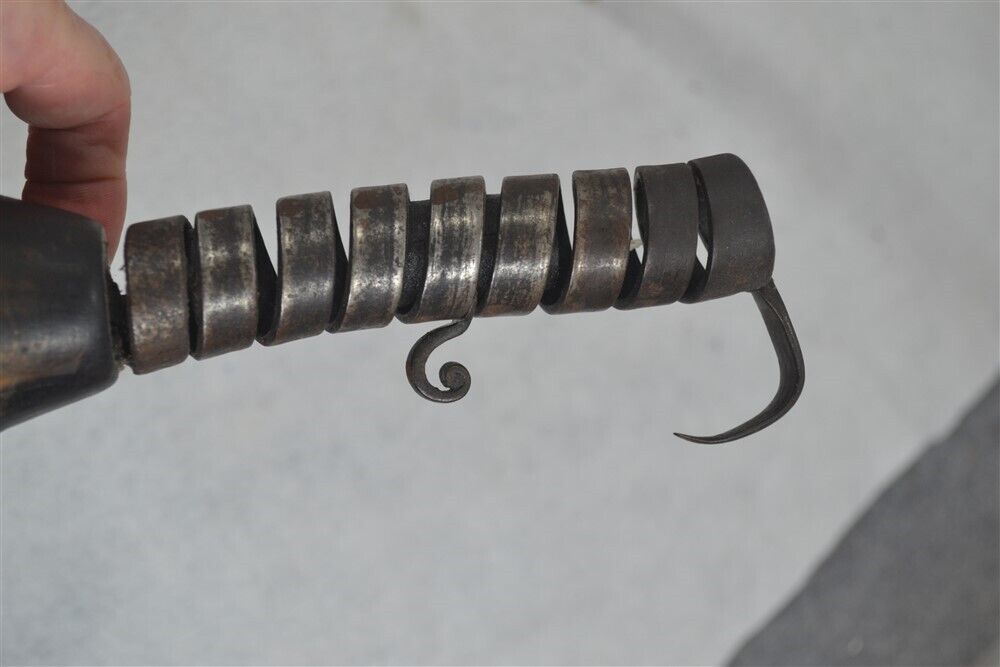 candle stick holder screw action table top iron forged early 18thc antique