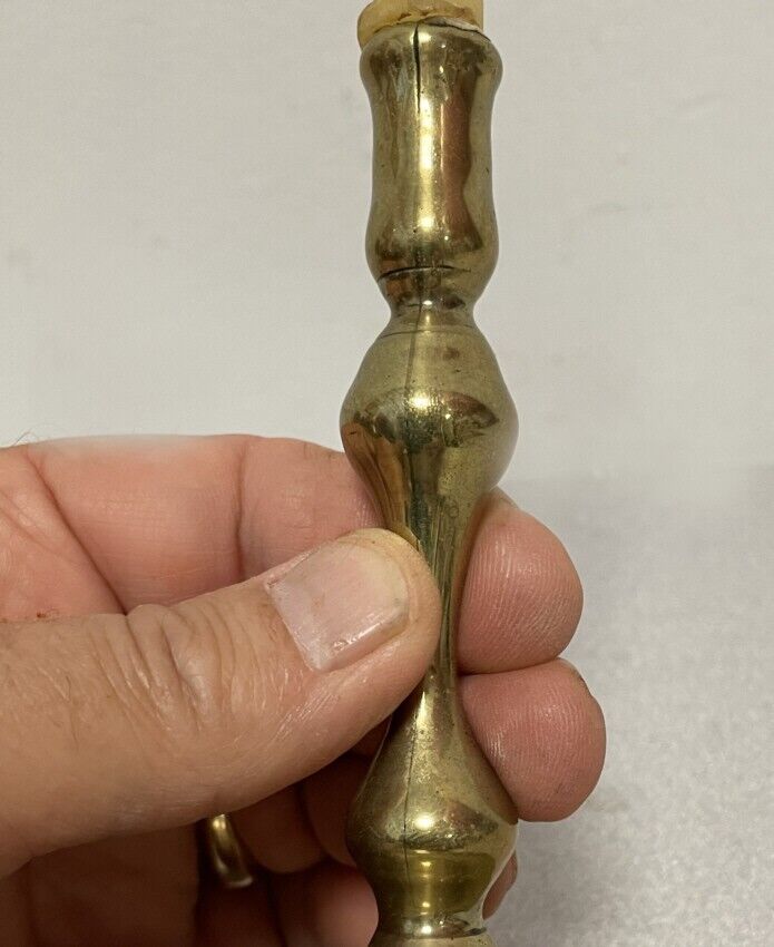 RARE diminutive 18th century brass candlestick, Birmingham, England, circa 1760