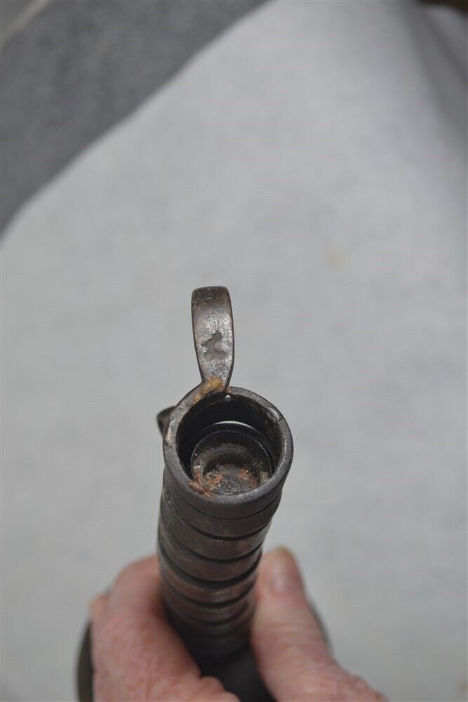 candle stick holder screw action table top iron forged early 18thc antique