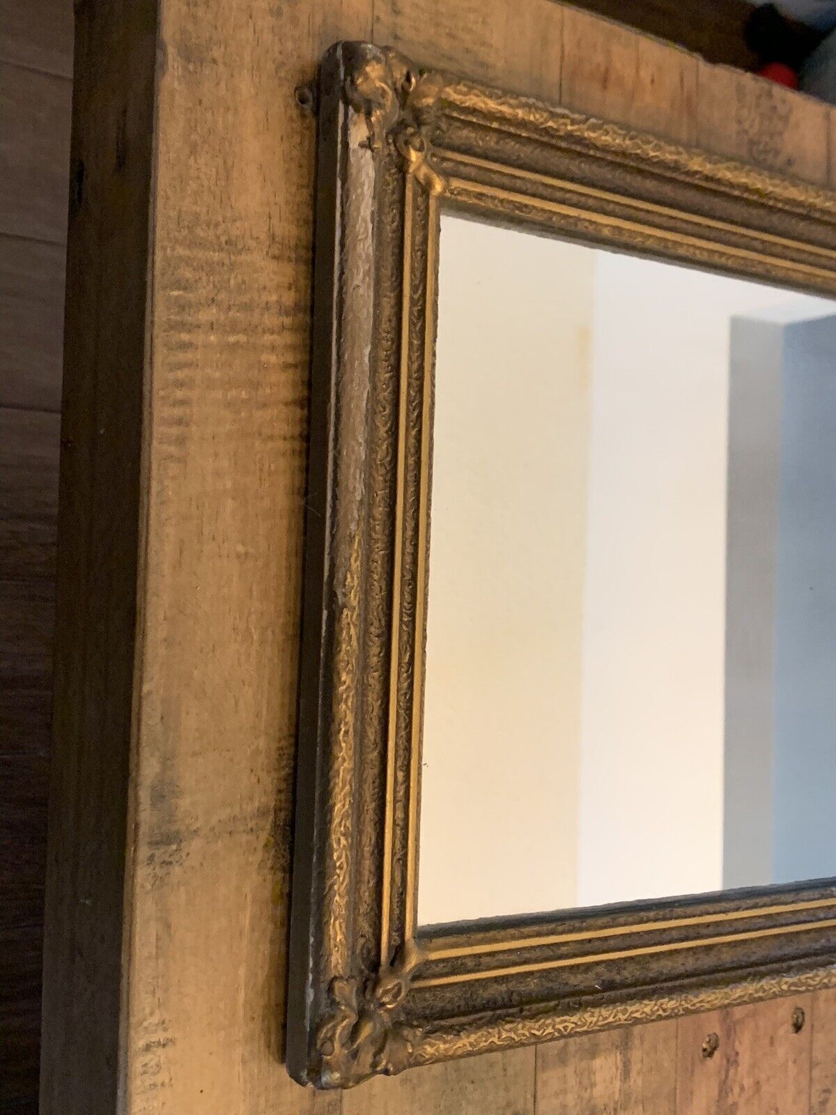 Antique Desk Mirror With Beautiful Frame! Vintage 1900’s 12.5” x 24”