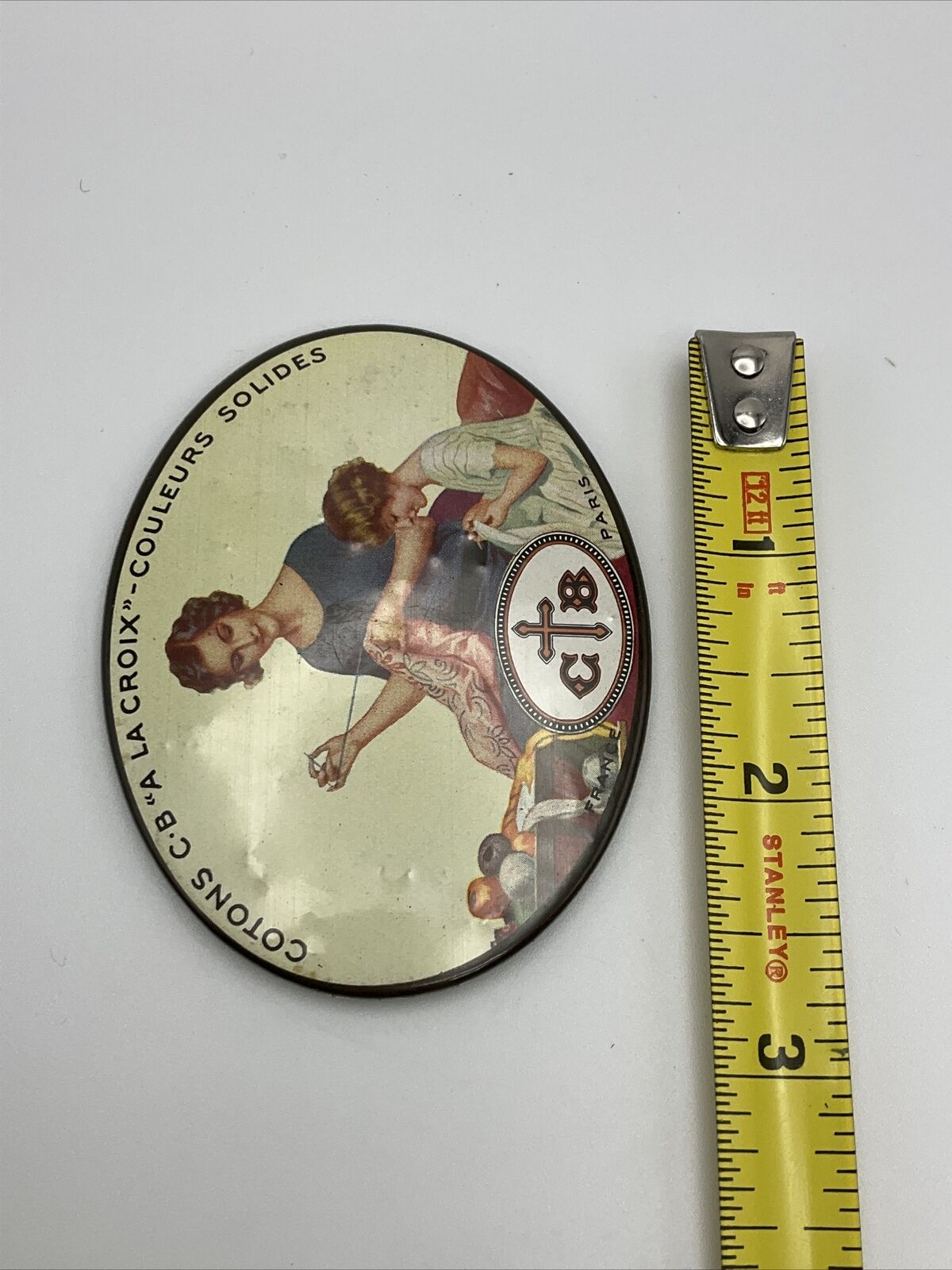 Very Rare Early 1900 French Sewing Threads Advertising Pocket Mirror, Paris