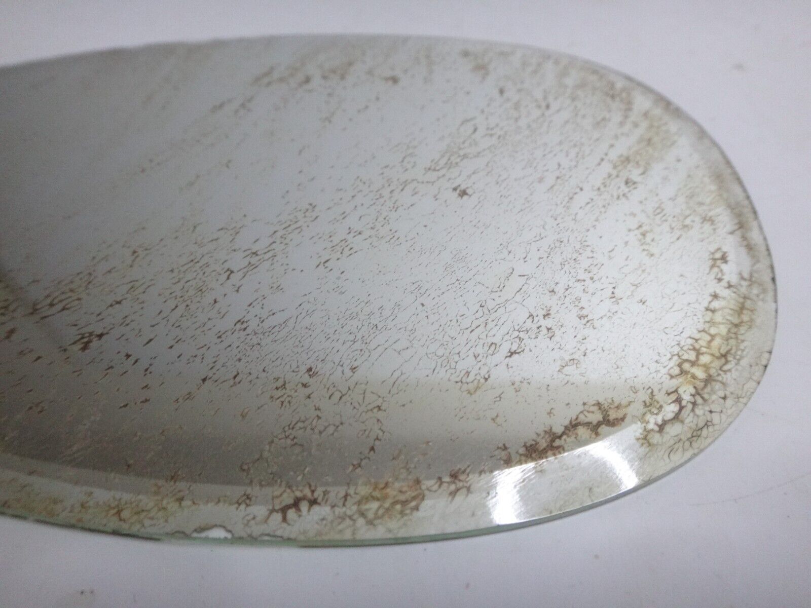 Early 1900s Antique Beveled Silvered Mirror Teardrop Shape