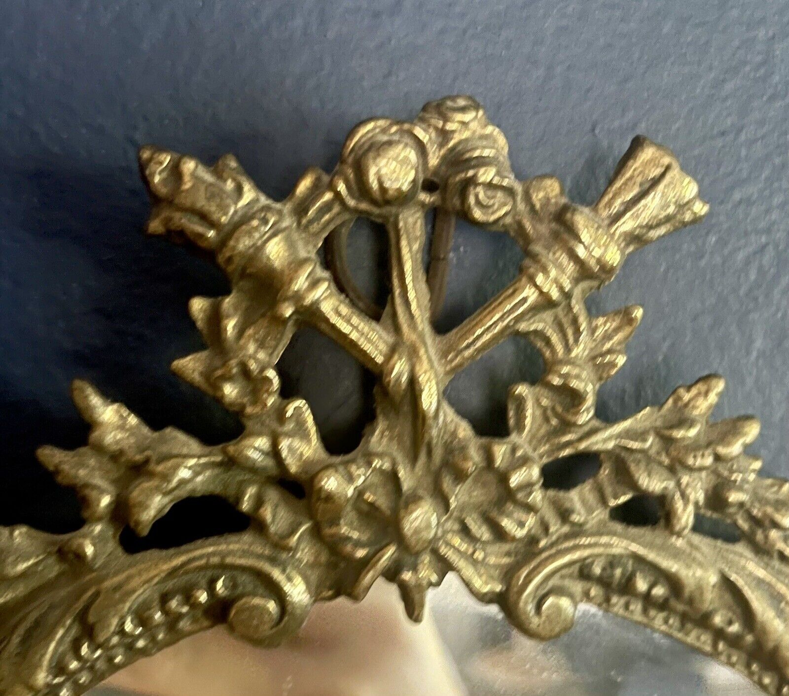 19th Century Pair of Louis Xvi Style Brass Mirror Double Candle Wall Sconces