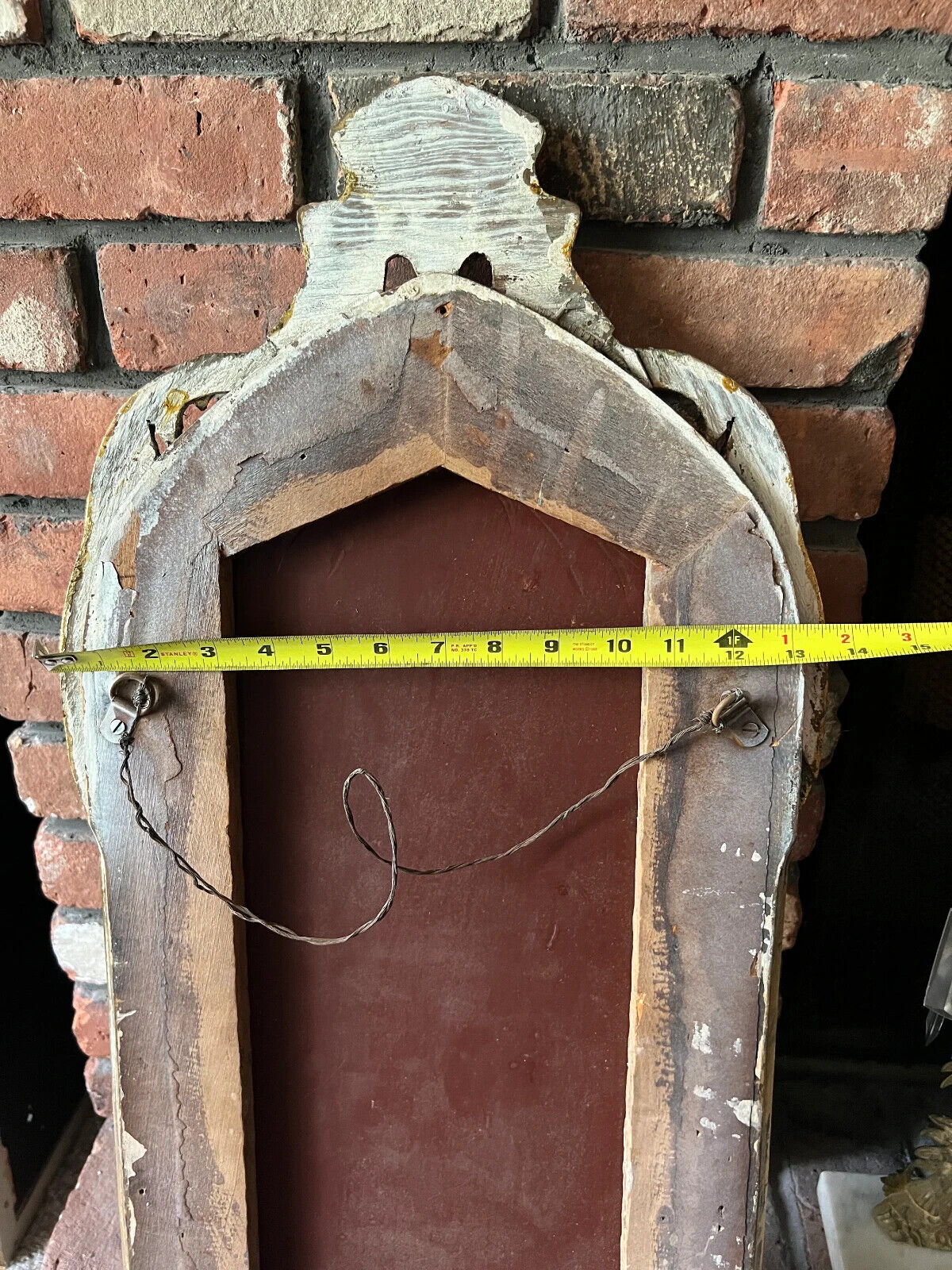 Antique Gold Leaf Etched Maestro Nurre Antique Wall Mirror 1900s