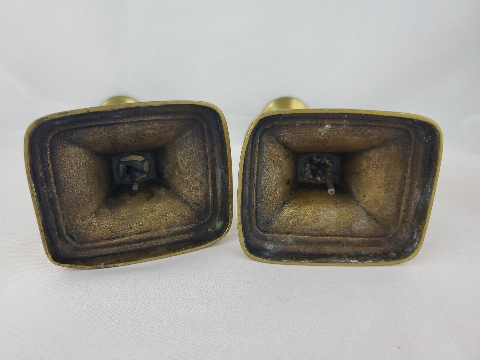 Antique 7+"  Brass Pushup Candlestick Beehive Heavy 1700's