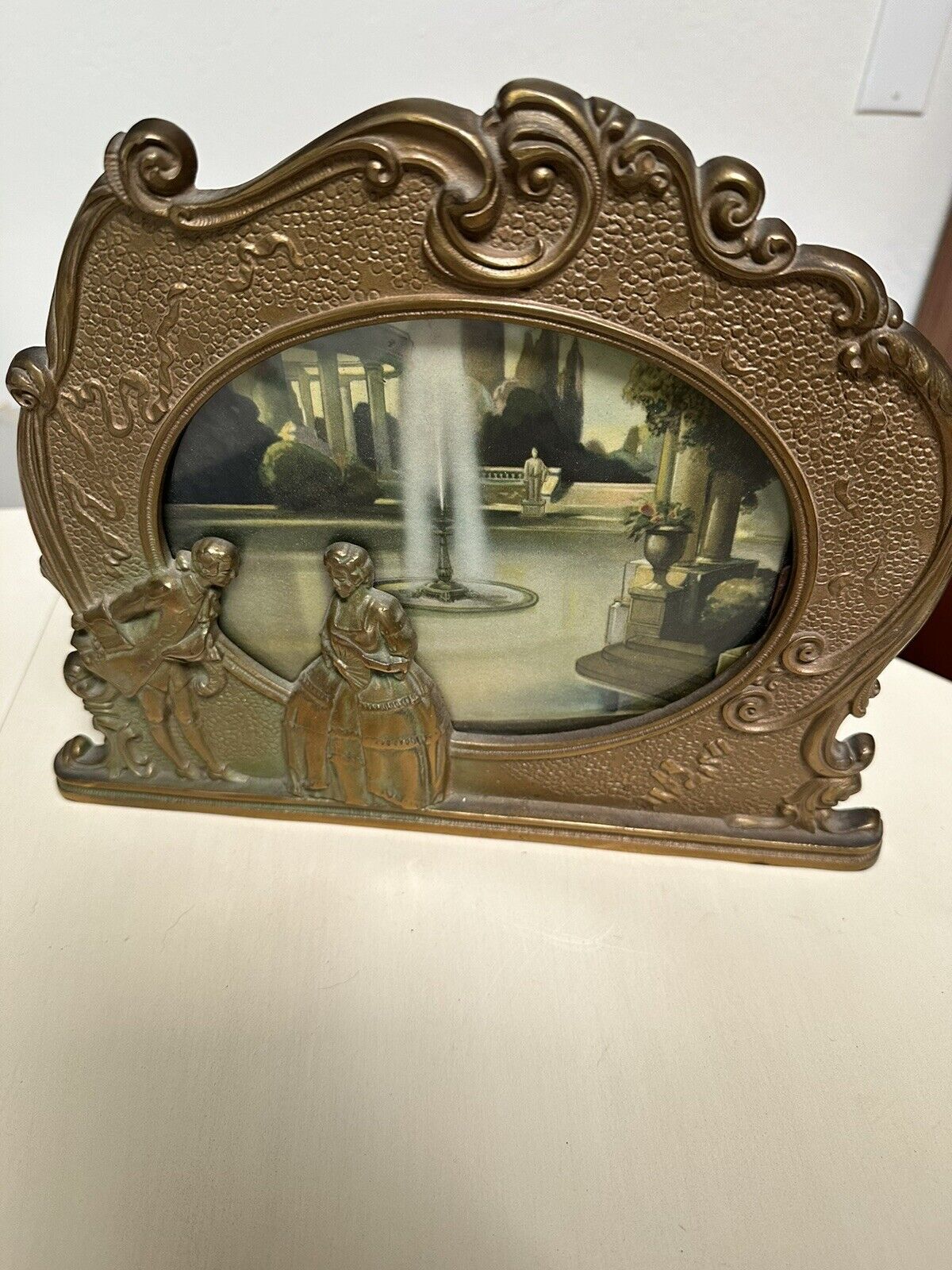 AWESOME  Early 1900’s Antique Vintage Lamp Art Deco Style  Brass? Gold Fancy