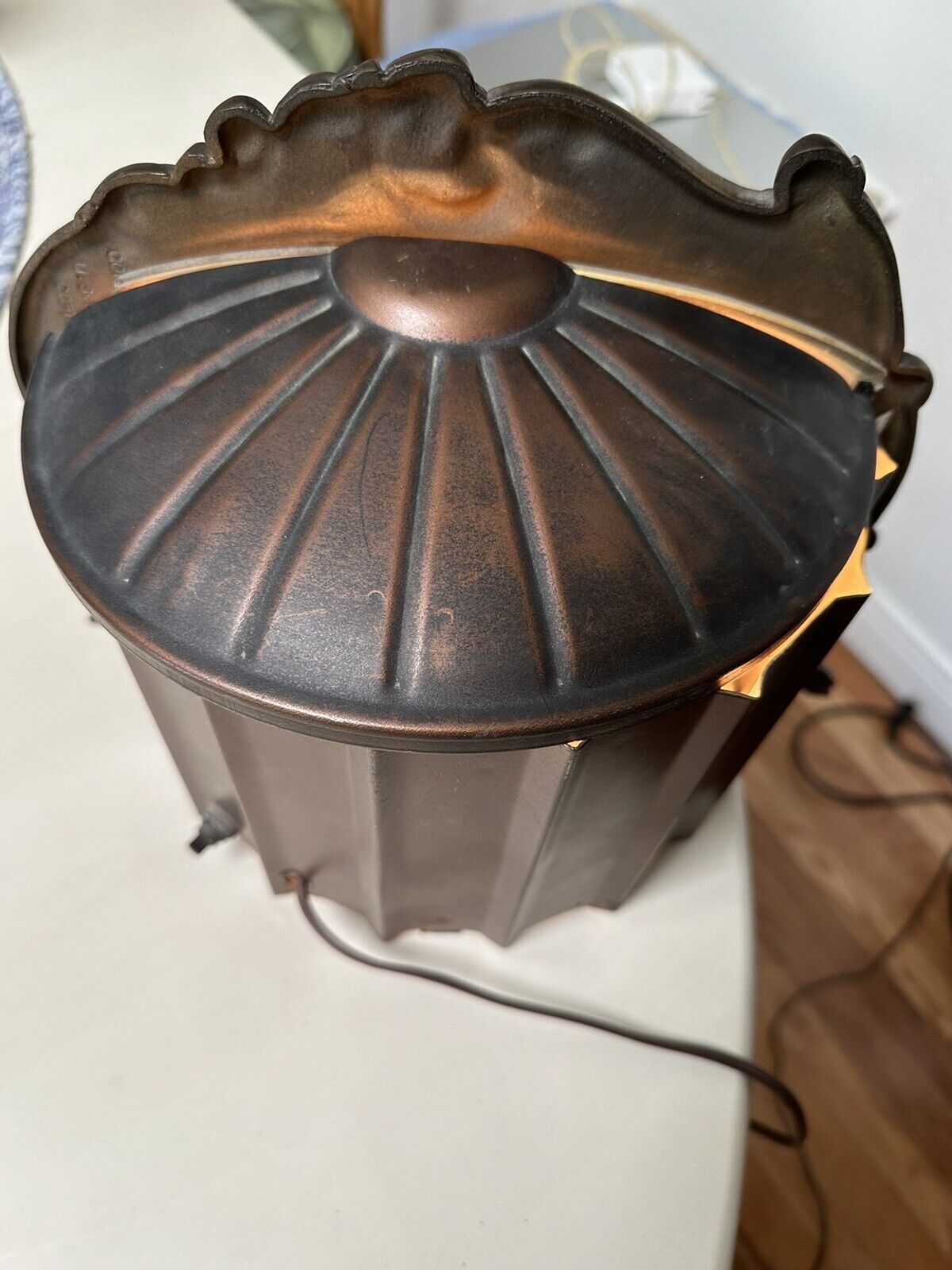 AWESOME  Early 1900’s Antique Vintage Lamp Art Deco Style  Brass? Gold Fancy