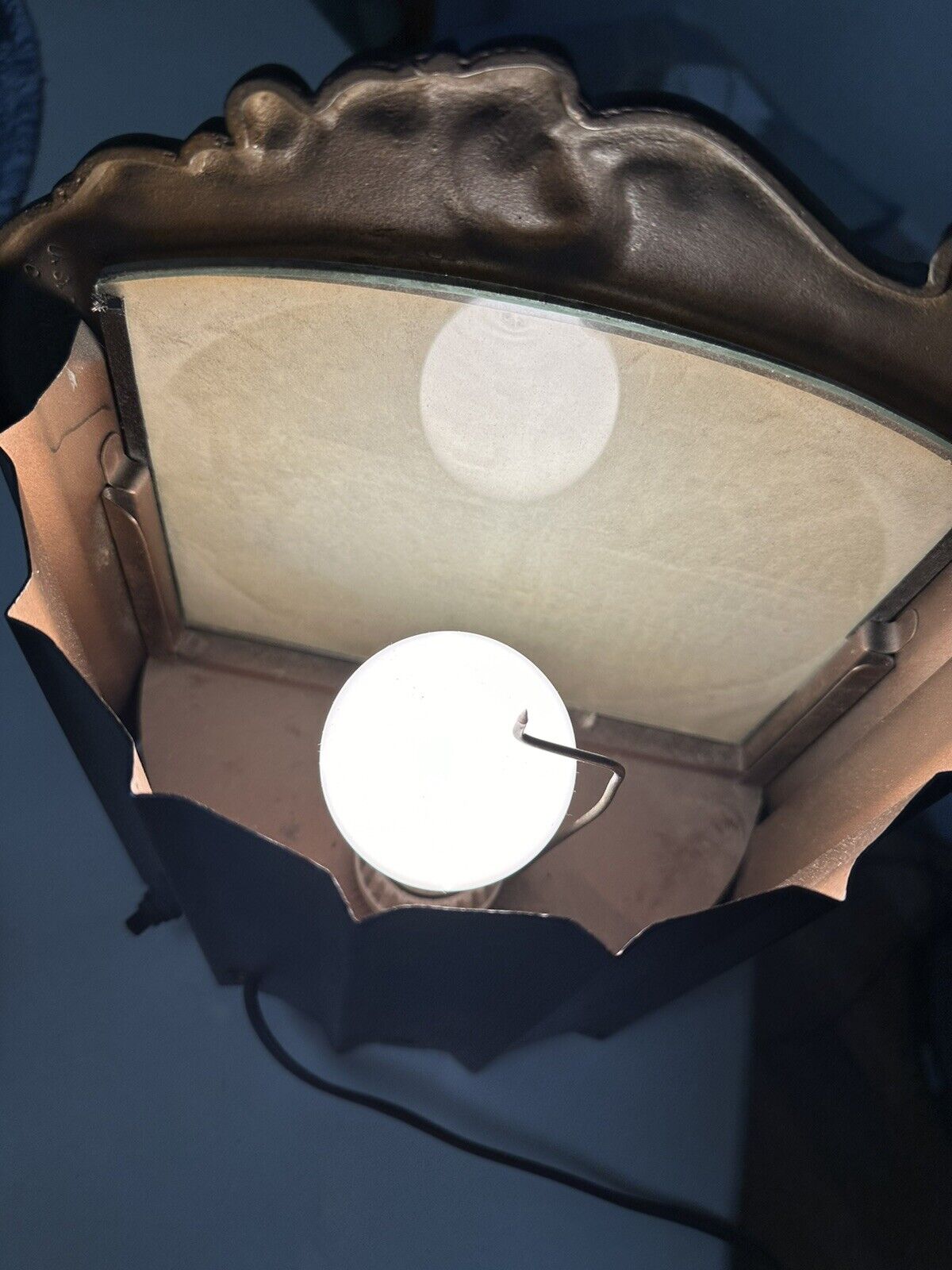 AWESOME  Early 1900’s Antique Vintage Lamp Art Deco Style  Brass? Gold Fancy