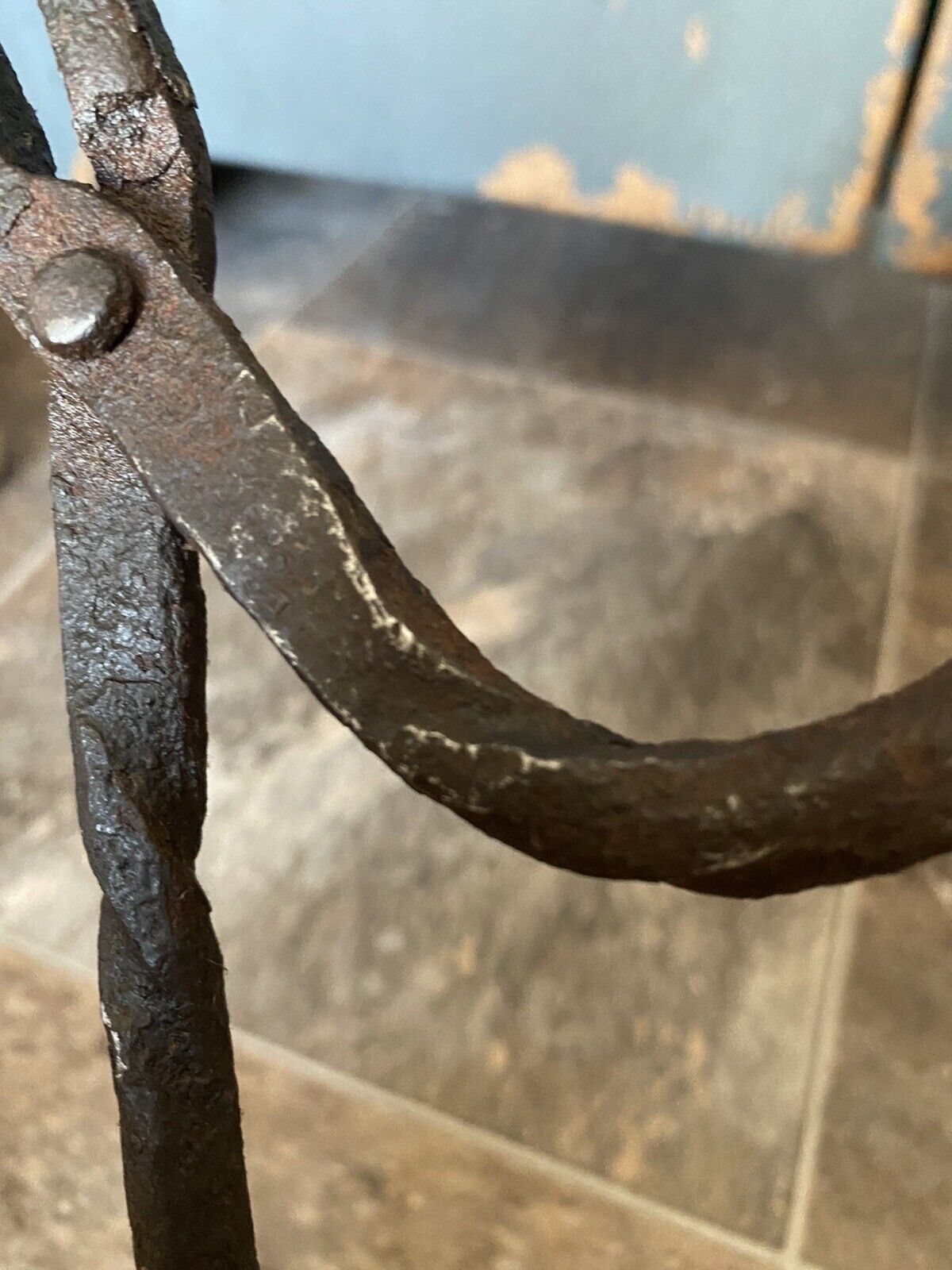 AAFA Primitive 18th Century Candle Holder/Rush Light. Ca. Late 1700’s