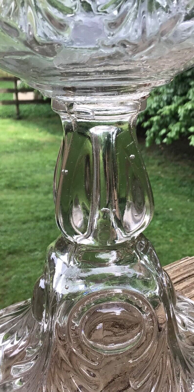 antique Bulleye Fine Detail pattern glass no. 2 stand oil lamp 9 3/4" tall EAPG