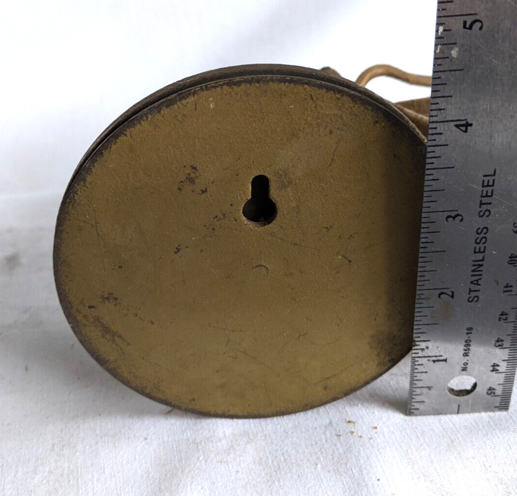 ANTIQUE EARLY 1900s BRASS LAMP LIGHT CORDED WALL MOUNT INDUSTRIAL DESK