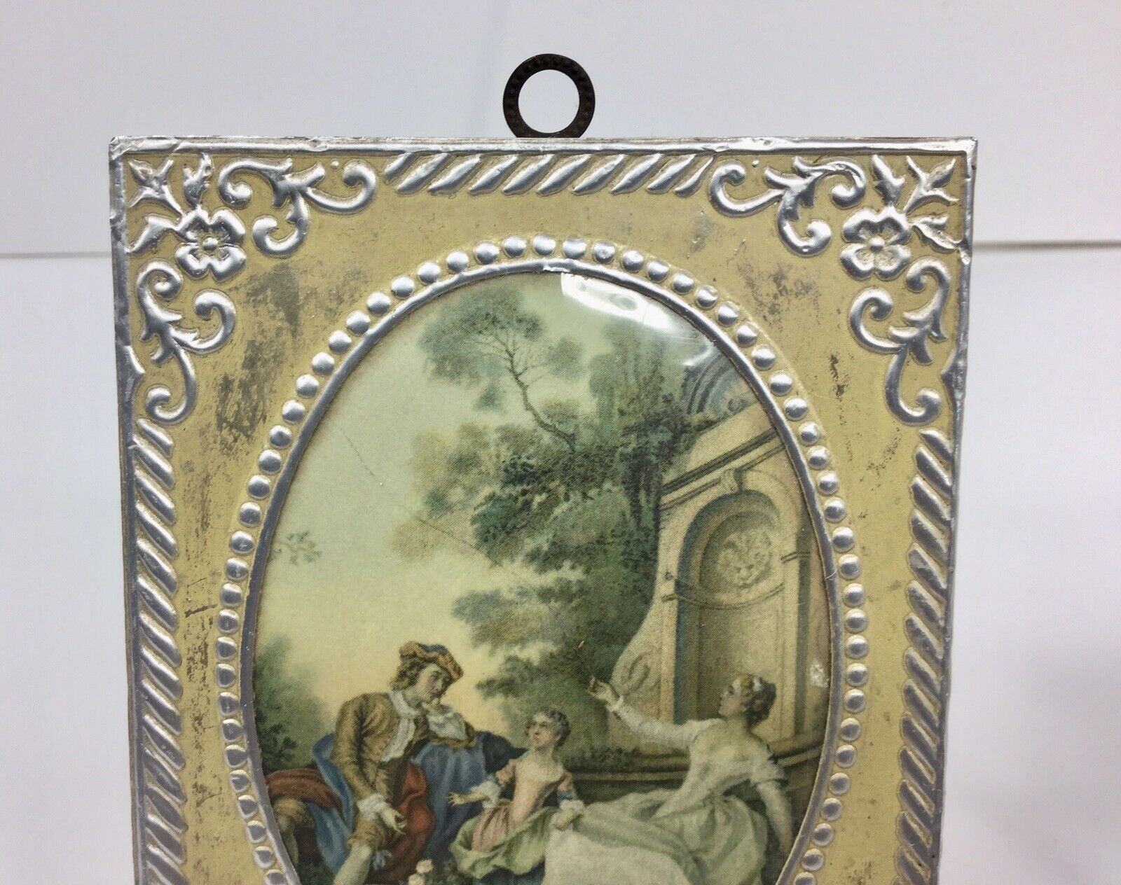 Vintage Pair of Framed Prints 1700's Period Lady Man & Girl in the Garden Prints