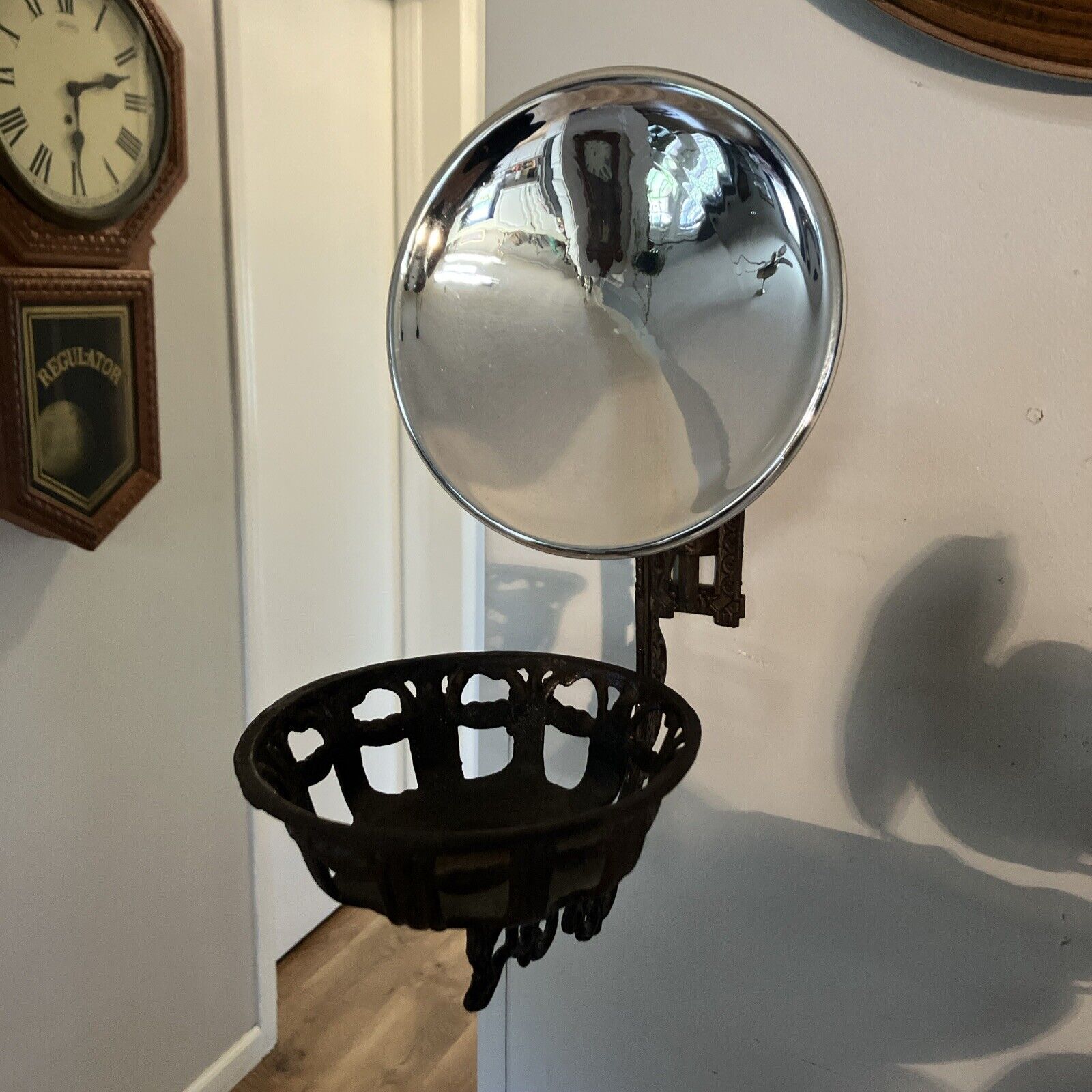 Antique Cast Iron Oil Lamp Swing Arm With Lamp