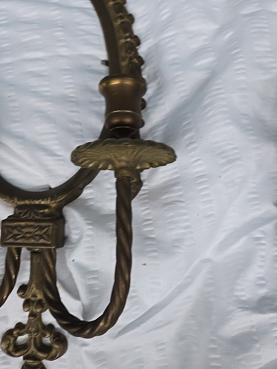 19th century pair of cast brass wall sconces with mirror