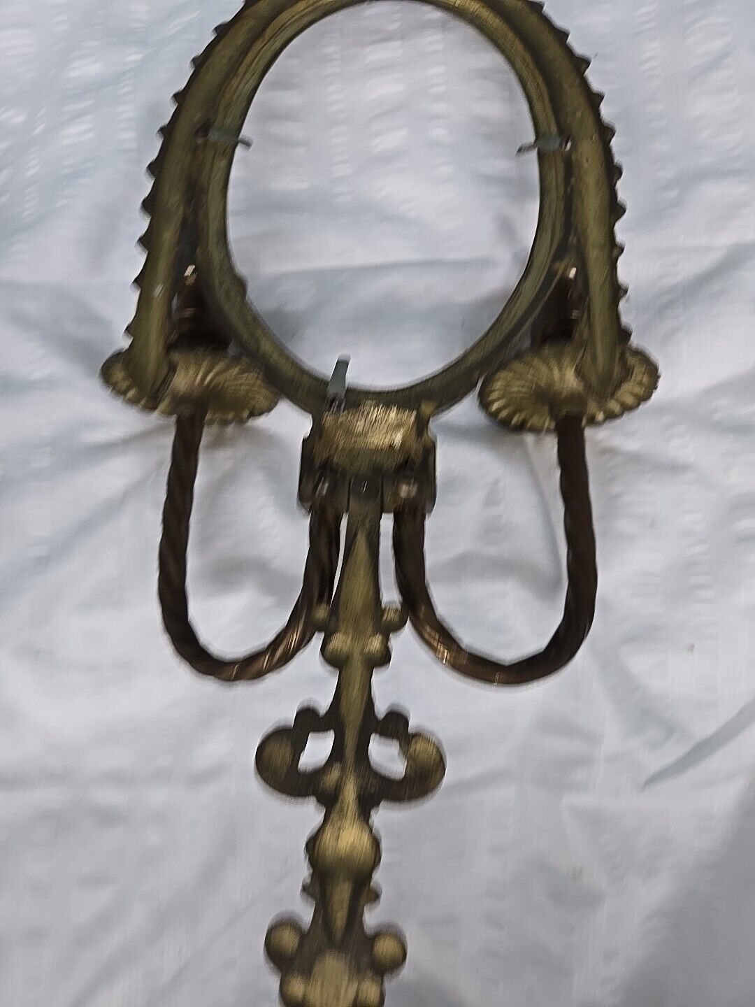 19th century pair of cast brass wall sconces with mirror