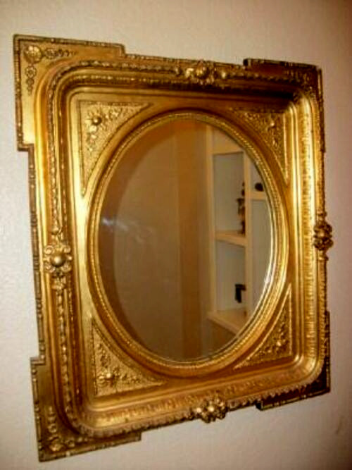 1800s GILT WALL MIRROR NEOCLASSICAL ITALIAN WOOD GESSO FRENCH STYLE ANTIQUE RARE