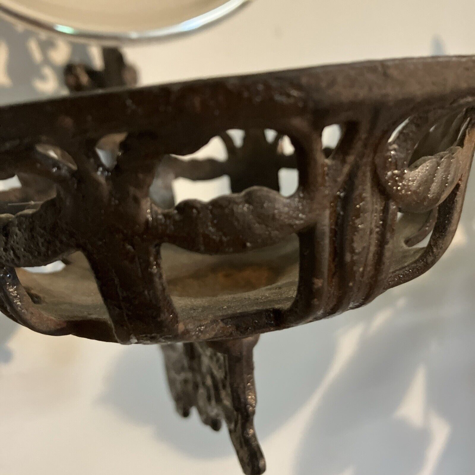 Antique Cast Iron Oil Lamp Swing Arm With Lamp