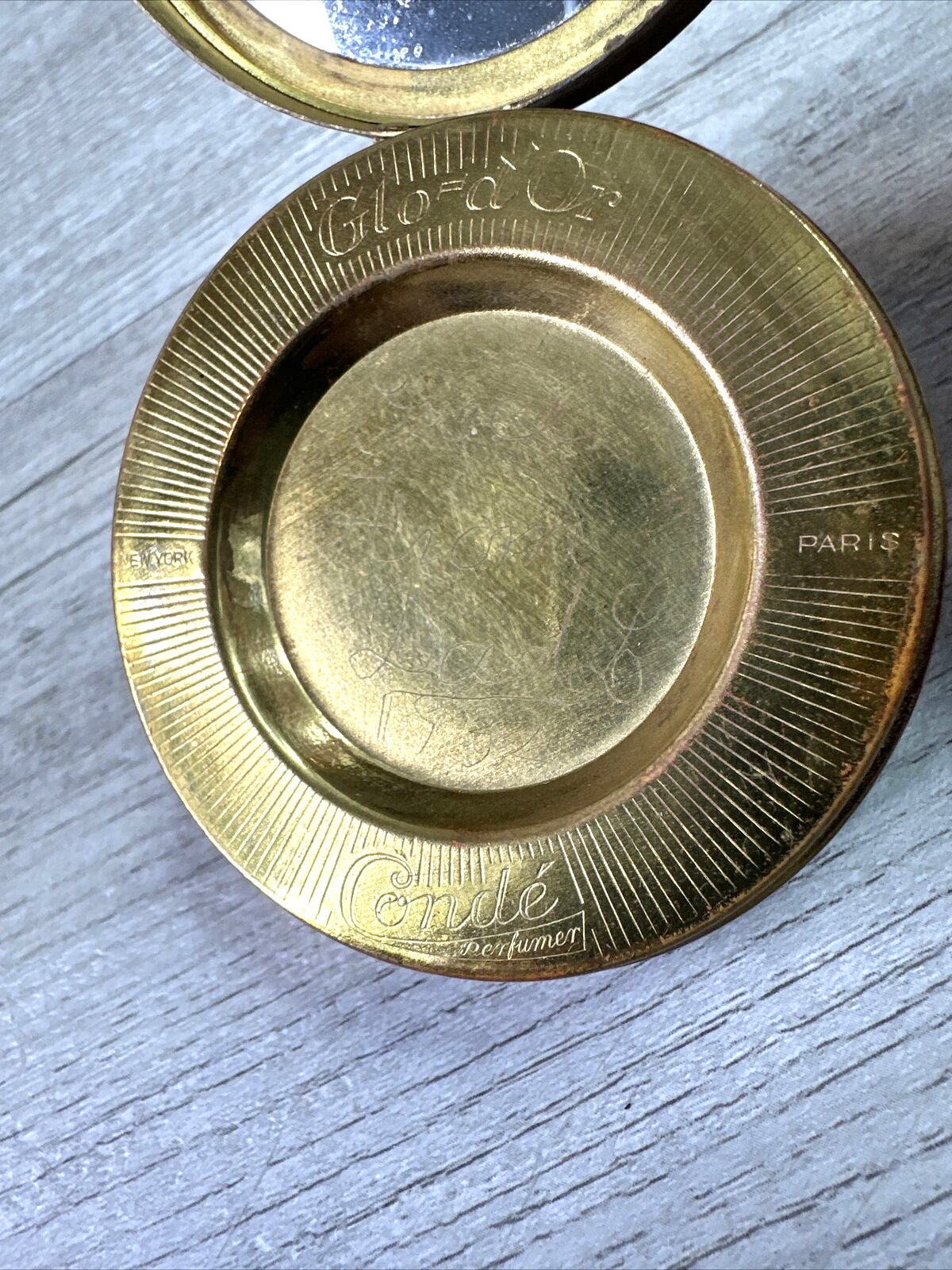 Early 1900's Compact Makeup GLO-D OR Conde Perfumer New York Paris w/Mirrors