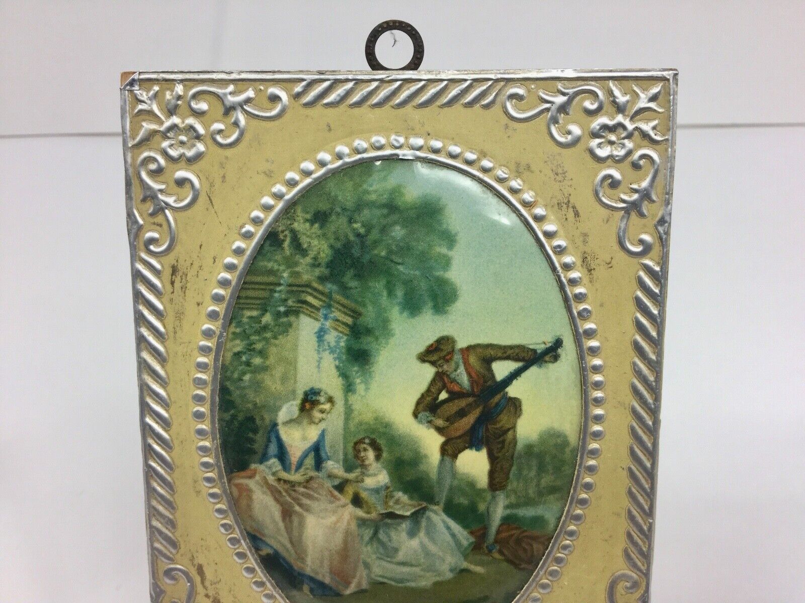 Vintage Pair of Framed Prints 1700's Period Lady Man & Girl in the Garden Prints