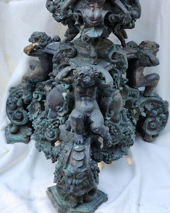 Antique Bronze Baroque Church Alter Candle Holder, Circa Mid to Late 1800's. 