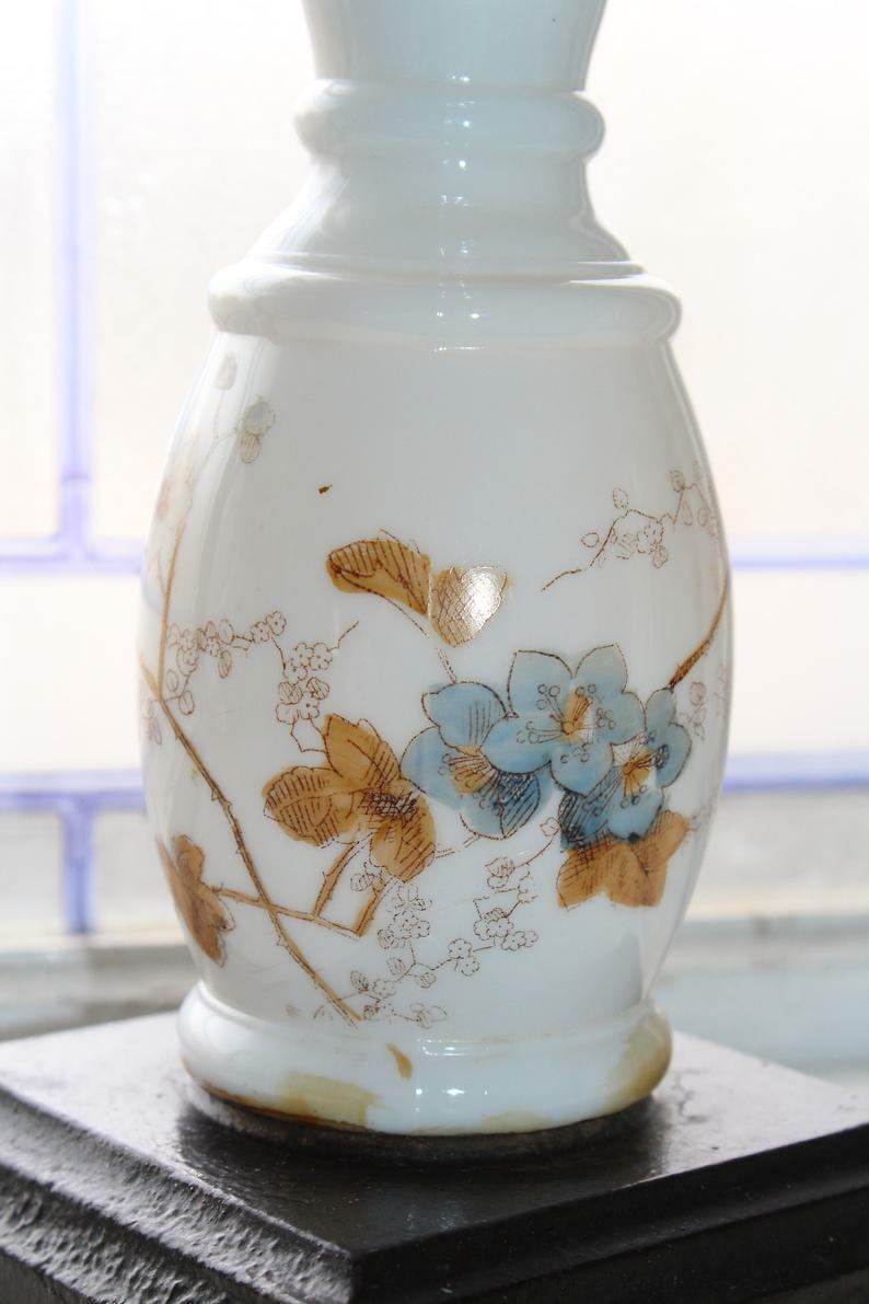 Antique 1800s Victorian Oil Lamp with Glass Chimney 20"