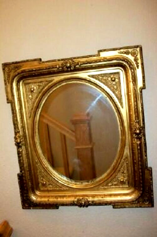 1800s GILT WALL MIRROR NEOCLASSICAL ITALIAN WOOD GESSO FRENCH STYLE ANTIQUE RARE