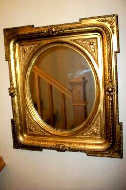1800s GILT WALL MIRROR NEOCLASSICAL ITALIAN WOOD GESSO FRENCH STYLE ANTIQUE RARE