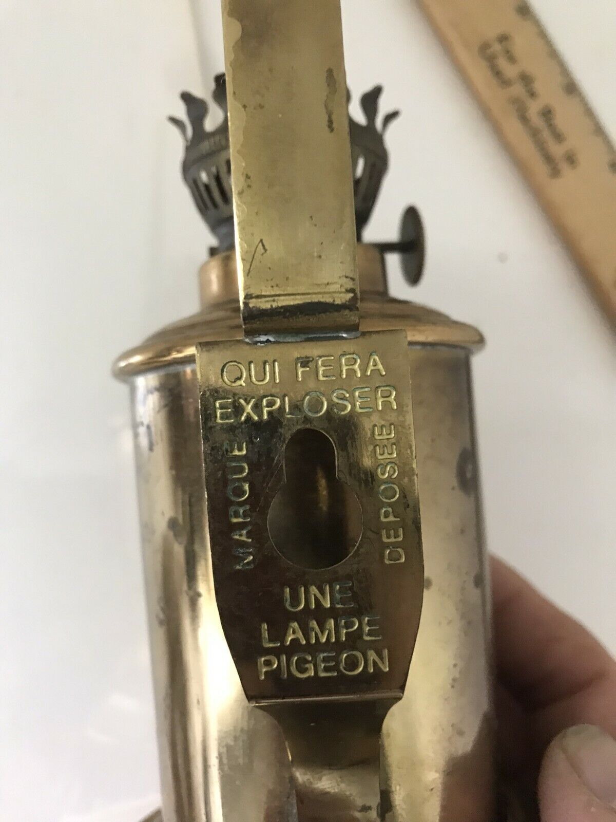 Vintage / Antique French 1900's Hairloom Brass Une Lampe Pigeon Oil Lamp