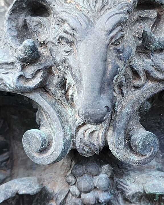 Antique Bronze Baroque Church Alter Candle Holder, Circa Mid to Late 1800's. 